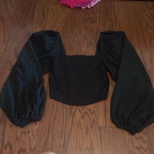 Black long sleeve cropped urban outfitters top